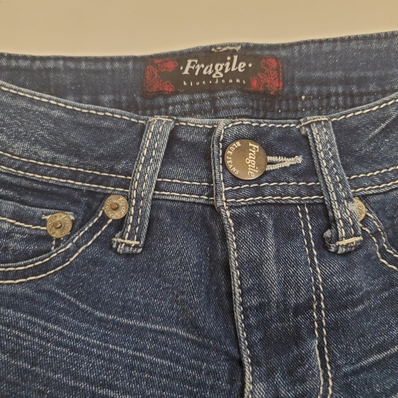 Fragile Blue Jeans Shorts Size 0 - Picture 4 of 5